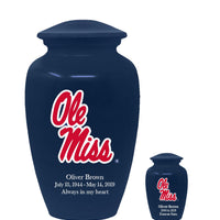 Fan Series - University of Mississippi Ole Miss Rebels Blue Memorial Cremation Urn - IUOLM100