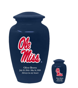 Fan Series - University of Mississippi Ole Miss Rebels Blue Memorial Cremation Urn - IUOLM100
