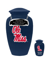 Fan Series - University of Mississippi Ole Miss Rebels Blue Memorial Cremation Urn - IUOLM100