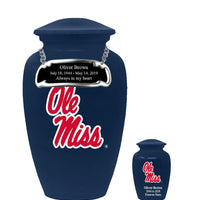 Fan Series - University of Mississippi Ole Miss Rebels Blue Memorial Cremation Urn - IUOLM100