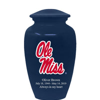 Fan Series - University of Mississippi Ole Miss Rebels Blue Memorial Cremation Urn - IUOLM100