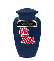 Fan Series - University of Mississippi Ole Miss Rebels Blue Memorial Cremation Urn - IUOLM100