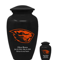 Oregon State Beavers Black Memorial Cremation Urn - IUORST100