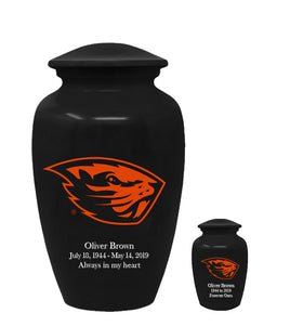 Oregon State Beavers Black Memorial Cremation Urn - IUORST100