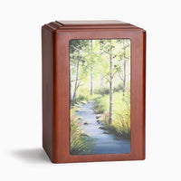 Adorn Forest Stream Wooden Urn - IUP01