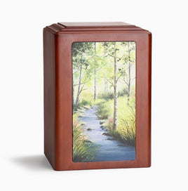 Adorn Forest Stream Wooden Urn - IUP01