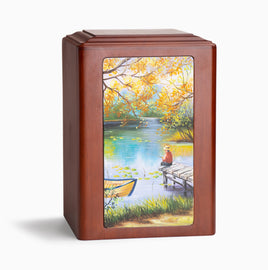 Adorn Fisherman Wooden Urn - IUP04