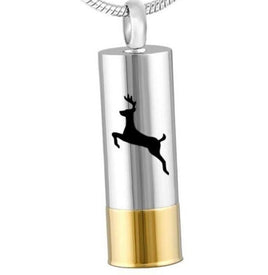 Two-Tone Deer Cylinder Pendant - IUPN197