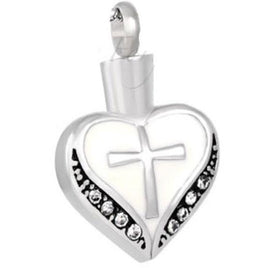 Crystal framed Cross Heart Pendant - IUPN214