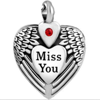 "Miss You" Winged Heart Pendant - IUPN215