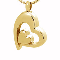 Gold Double Heart Pendant - IUPN224