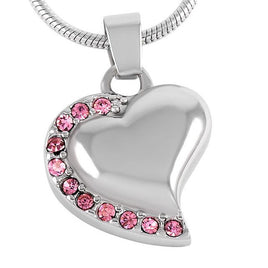 Heart with Pink Stones Pendant - IUPN234