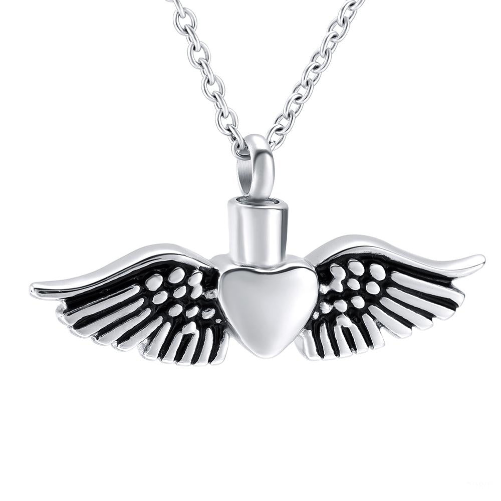 Heart with Black Wings Pendant - IUPN235
