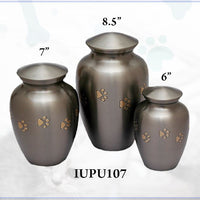 Classic Pewter Paw Print Pet Urn - IUPU107