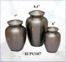 Classic Pewter Paw Print Pet Urn - IUPU107