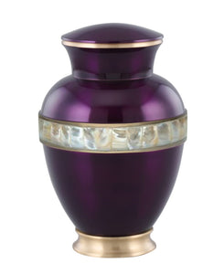 Zeus Adult Urn with MOP band - Purple - IURG136