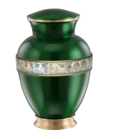 Zeus Adult Urn with MOP band - Green - IURG138