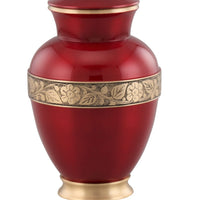 Zeus Adult Urn with Brass Band - Red - IURG141