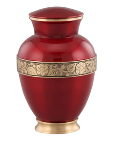 Zeus Adult Urn with Brass Band - Red - IURG141