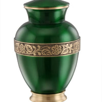 Zeus Adult Urn with Brass Band - Green - IURG142