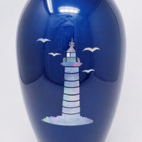 Mother of Pearl Lighthouse on Blue - IURO100