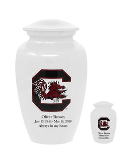 Fan Series - University of South Carolina Gamecocks White Memorial Cremation Urn - IUSCG100