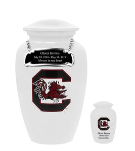 Fan Series - University of South Carolina Gamecocks White Memorial Cremation Urn - IUSCG100