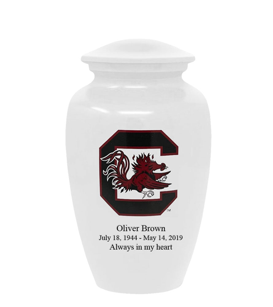 Fan Series - University of South Carolina Gamecocks White Memorial Cremation Urn - IUSCG100
