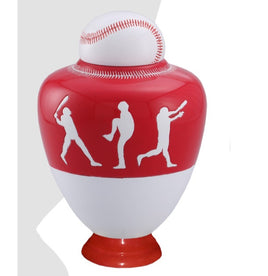 Infinity Baseball Team Cremation Urn - Red - IUSP110-R