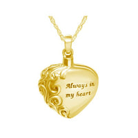 Gold Plated Silver Always in My Heart Jewelry - IUSPN100-G