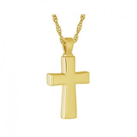 Gold Plated Silver Polished Cross Jewelry - IUSPN115-G