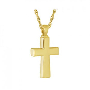 Gold Plated Silver Polished Cross Jewelry - IUSPN115-G
