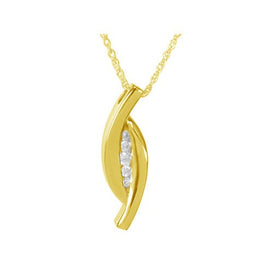 Gold Plated Silver Diamond String Pendant - IUSPN123-G