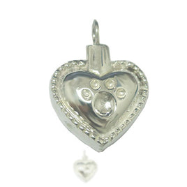 Silver Heart Paw Print Pendant - IUSPN125