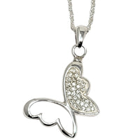 Silver Butterfly Half Diamond Pendant - IUSPN126
