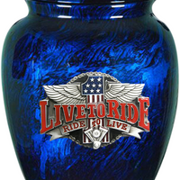 Symbolic Series - Live to Ride Themed Urn - Blue - IUSY104