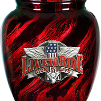 Symbolic Series - Live to Ride Themed Urn - Red - IUSY105