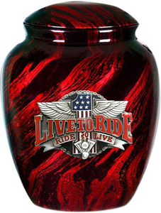 Symbolic Series - Live to Ride Themed Urn - Red - IUSY105