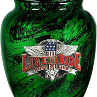 Symbolic Series - Live to Ride Themed Urn - Green - IUSY106