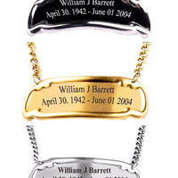 Customized Engraved Brass Name Tag - 3 Styles Gold, Pewter or Black