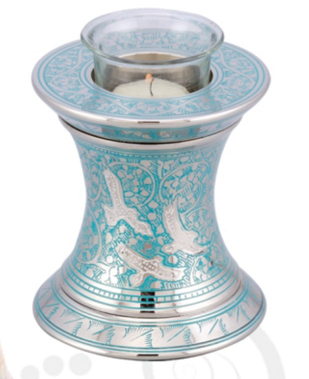 Wings to Eternity Blue Tealight Cremation Urn - IUTL122