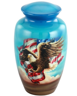 American Eagle & Flag Theme Cremation Urn - IUTM128