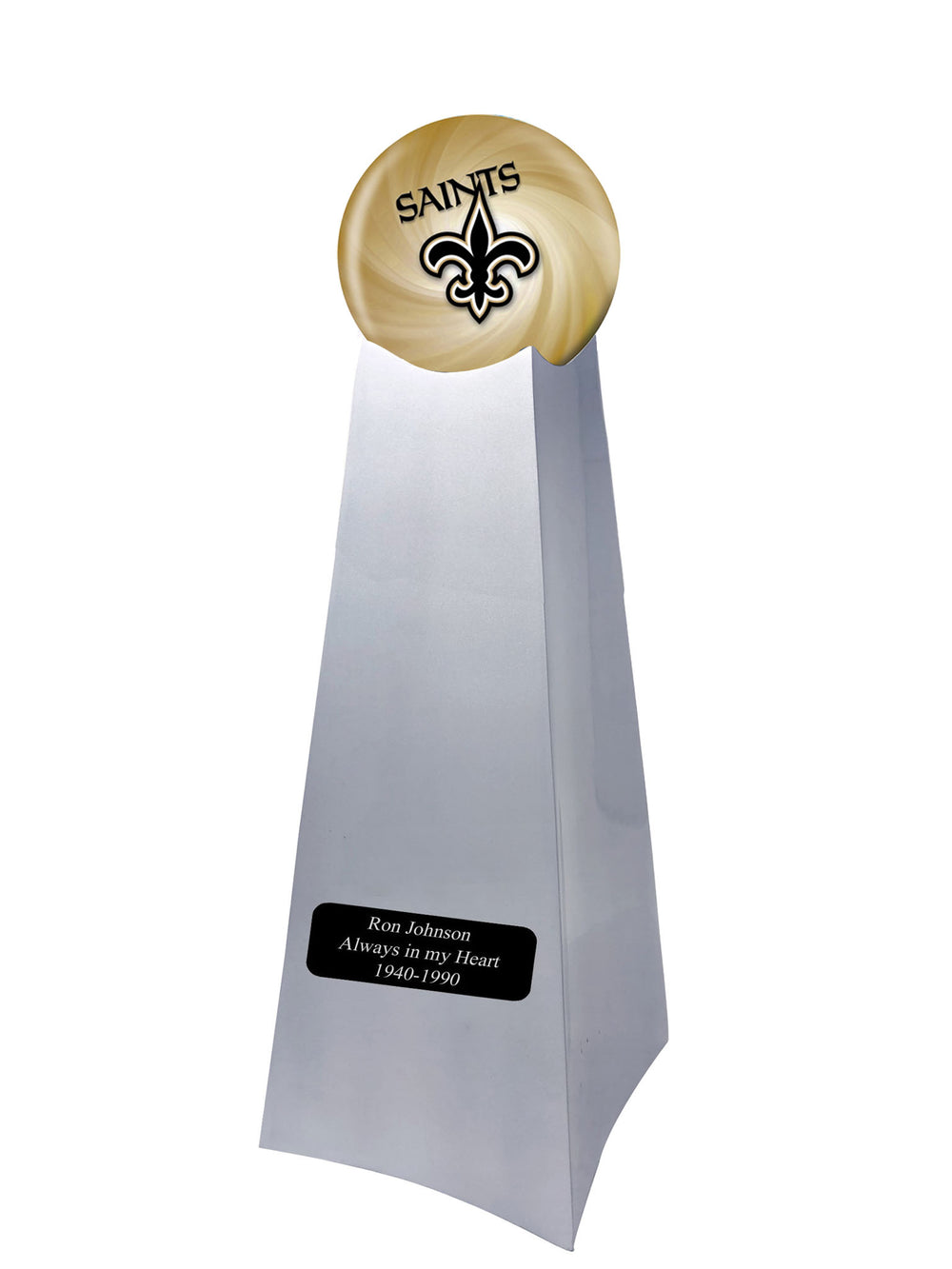 Championship Trophy Urn Base with Optional New Orleans Saints Team Sphere