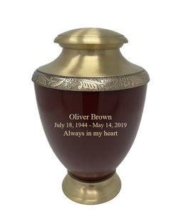 Zejtar Series - Red Brass Cremation Urn - TU102-Red