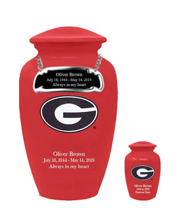 Fan Series - University of Georgia Bulldogs Memorial Cremation Urn, Red - IUUGA100