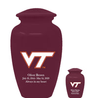 Fan Series - Virginia Tech Hokies Maroon Memorial Cremation Urn - IUVGTE100