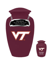 Fan Series - Virginia Tech Hokies Maroon Memorial Cremation Urn - IUVGTE100