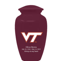 Fan Series - Virginia Tech Hokies Maroon Memorial Cremation Urn - IUVGTE100