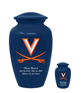 Fan Series - Virginia University Cavaliers Blue Memorial Cremation Urn - IUVRG100