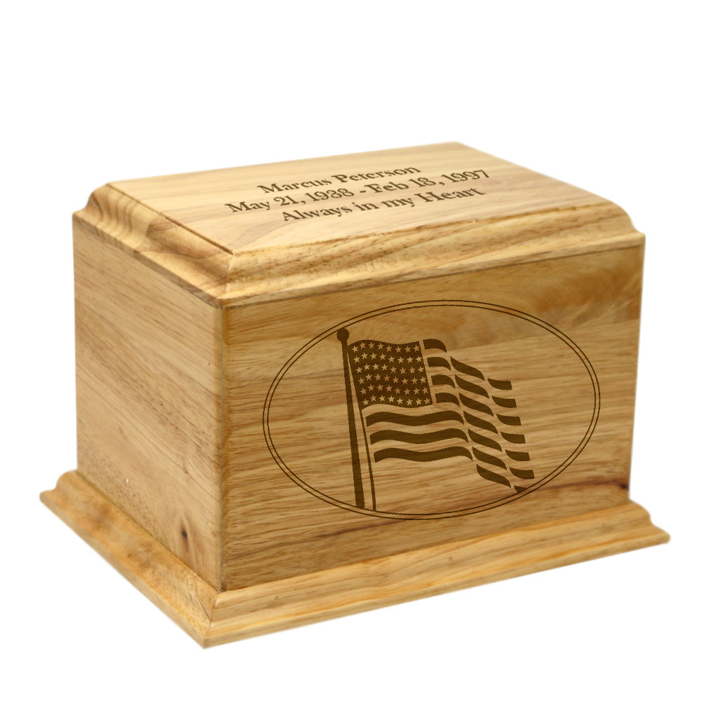 Woodland American Flag Cremation Urn - Large - IUWC115